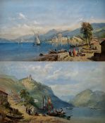 After Thomas Charles Leeson Rowbotham (1823-1875) Pair chromolithographs 'Castle of Chillon' and '