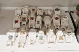 Collection of crested models of tanks & armoured vehicles of WWI interest, various printed black