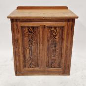 Late 19th / early 20th century pitch pine cupboard, the rectangular top over a single panel door