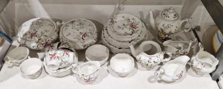 Booths pottery Chinese Tree pattern part dinner and breakfast service for six, printed black factory