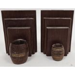 Two early 20th century salvaged timber bookends, made from the teak of H.M.S. Iron Duke (Admiral
