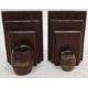 Two early 20th century salvaged timber bookends, made from the teak of H.M.S. Iron Duke (Admiral - Image 1 of 3