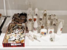 Collection of crested wares of WWI interest, various black factory marks, including: a Grafton China