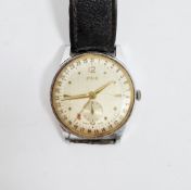 Gentleman's 1960s Oris wristwatch, with champagne coloured dial, seconds subsidiary dial and gilt