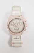Swatch Moonswatch Mission to Venus Swatch Omega, four-jewel quartz movement, on original velcro