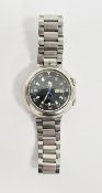 Tissot T12 automatic diver's wristwatch, the black dial with raised silvered hour markers and hands,