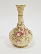 Royal Worcester blush ivory ground bottle-shape vase, early 20th century, printed green marks, shape