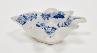 Staffordshire pearlware leaf-shaped pickle dish, early 19th century, printed no.8, transfer