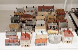 Collection of W.H. Goss and other miniature models of houses, including: W.H. Goss model of The