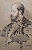 M.T. (19th century English school) Pencil on paper Portrait of Sir James Dromgole Linton (1840–