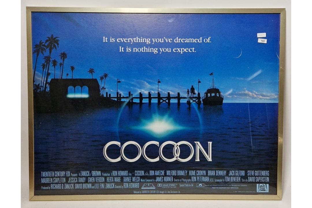 Original Cocoon (1985) UK quad film posters, printed by Lonsdale & Bartholomew Ltd, 76cm x 101cm,