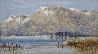 Attributed to Elijah Walton (British, 1832-1880) Watercolour drawing 'Chillon', view of Chillon