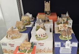 Thirteen Lilliput Lane cottages including Harebell cottage, Golden years, The water mill, The