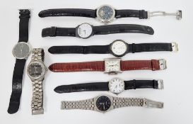 Nine wristwatches, including: Tissot Titanium & Seiko in stainless steel case and bracelet,
