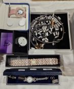 Four boxed lady's dress wristwatches, comprising: a Strada crystal mounted watch, another with black