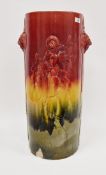 Bretby pottery cylindrical relief moulded stickstand, circa 1900, impressed factory marks, moulded