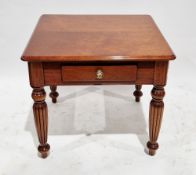 Frank Hudson mahogany lamp or side table in the 19th century manner, the square top with glass cover