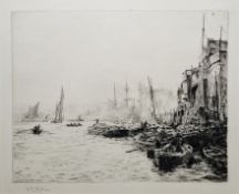 William Lionel Wyllie (1851-1931) Etching 'Old Limehouse', signed in pencil lower left, bears Robert