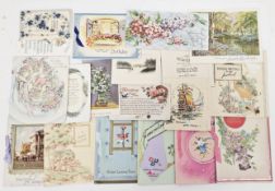 Quantity of Victorian and later greetings cards, mainly 20th century, to include birthday and others