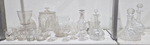 Collection of cut and engraved glassware, early 19th century and later, including: a large Regency