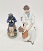 Royal Copenhagen figure of The Whittler, printed, painted and incised marks, model no. 905, 18 cm