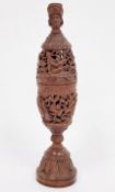 Late 18th / 19th century continental coquilla nut pomander or spice holder, of ovoid form with screw