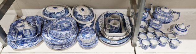 Composite Spode pottery blue and white transfer-printed Italian pattern part dinner-service and