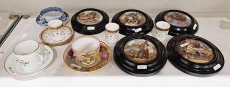 Collection of English and Continental teawares, comprising: a Paris porcelain coffee can and saucer,
