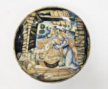 Duchy of Urbino maiolica istoriato footed dish, circa 1545, probably Pesaro, painted with the