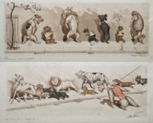 Arthur Boris Klein (1893-1985) Hand-coloured etching 'Comme nos Maîtres' and 'Oh! Liberte...