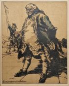 William Nicholson (1872 - 1949) Lithograph 'Commodore Trunnion', framed and glazed, mount aperture