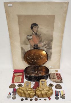 Victorian medals and officer's dress epaulettes belonging to Colonel Samuel Bolton, C.B., 31st
