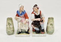 Pair of H.J. Wood Burslem pottery lustreware vases, circa 1890, printed green factory marks, each of