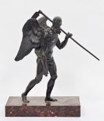 Grand Tour style bronze sculpture of Titan Kronos or Saturn, on a red marble base, 35cm high Light