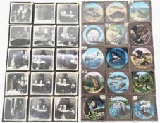 Large collection of magic lantern glass slides, mainly coloured, photographic and animated, slides