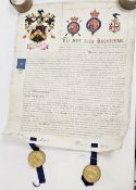 Heraldry - 19th-century illuminated Grant of Arms for Augustus Samuel Bolton issued by the College