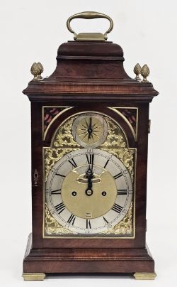 Daniel De Saint Leu, watchmaker to her majesty, London - George III mahogany table clock, the case