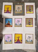 After Emile Gallois (French 1882-1965) Lithograph in colours Six coloured prints of figures