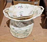 Quantity of Staffordshire production table wares to include plates, two serving dishes and a
