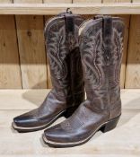Pair of Lucchese chocolate Madras Goat cowboy type boots, M50027, USA size 06, unworn with labels,