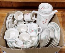 Wedgwood oven to table Raspberry Cane pattern part breakfast set including coffee pot, mugs,