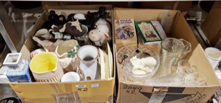 Mixed lot of ceramics, glass and books including a large Royal Doulton character jug, a Border