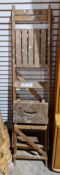 Two wooden folding decorators stepladders, tallest 150cm (2)