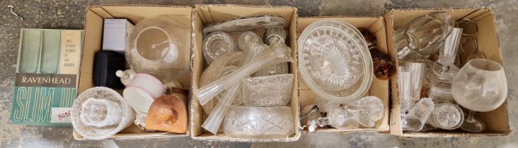 Quantity of assorted glass including cut glass fruit bowls, a pair of vases, a set of vintage