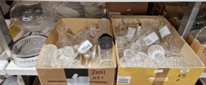 Mixed collection of glassware including cut, moulded and plain glass drinking glasses, cocktail