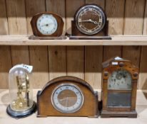Five assorted mantel clocks (1 box)