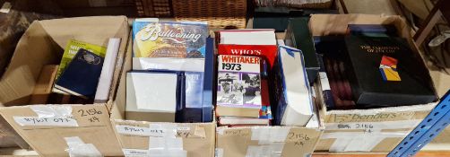 Collection of mainly hardback books relating to ballooning, folio society books including a four box