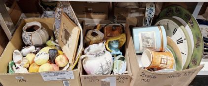 Large collection of mixed ceramics including Portuguese faience-style plates and jugs, ceramic