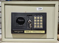 Challenge digital home safe S-25E with keys, 25cm high x 36cm wide