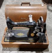 Oak cased Singer sewing machine, serial no. Y9824555